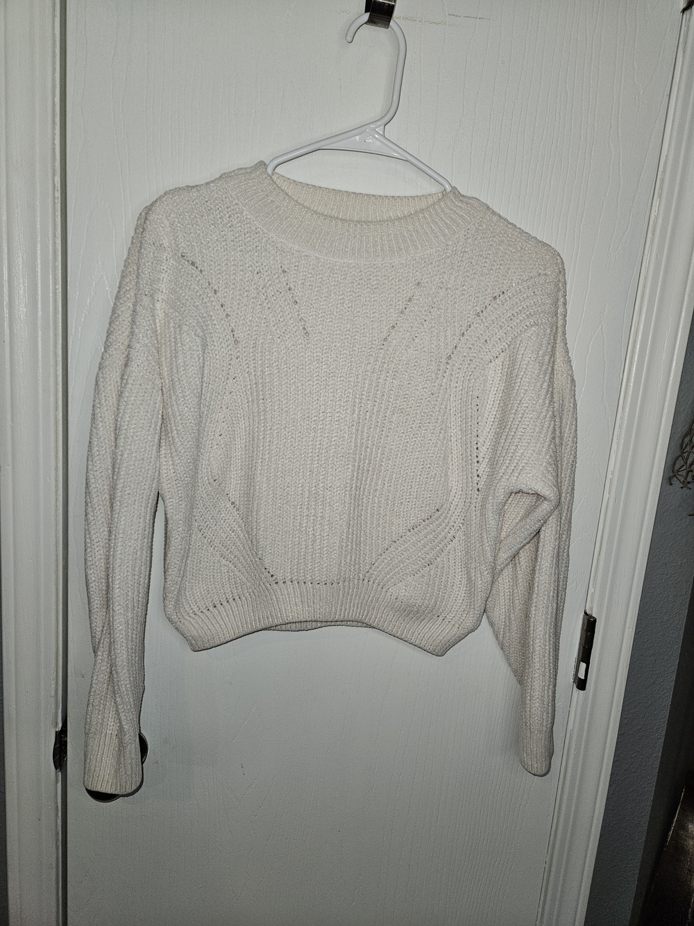H&M Soft White Knit Pullover Sweater